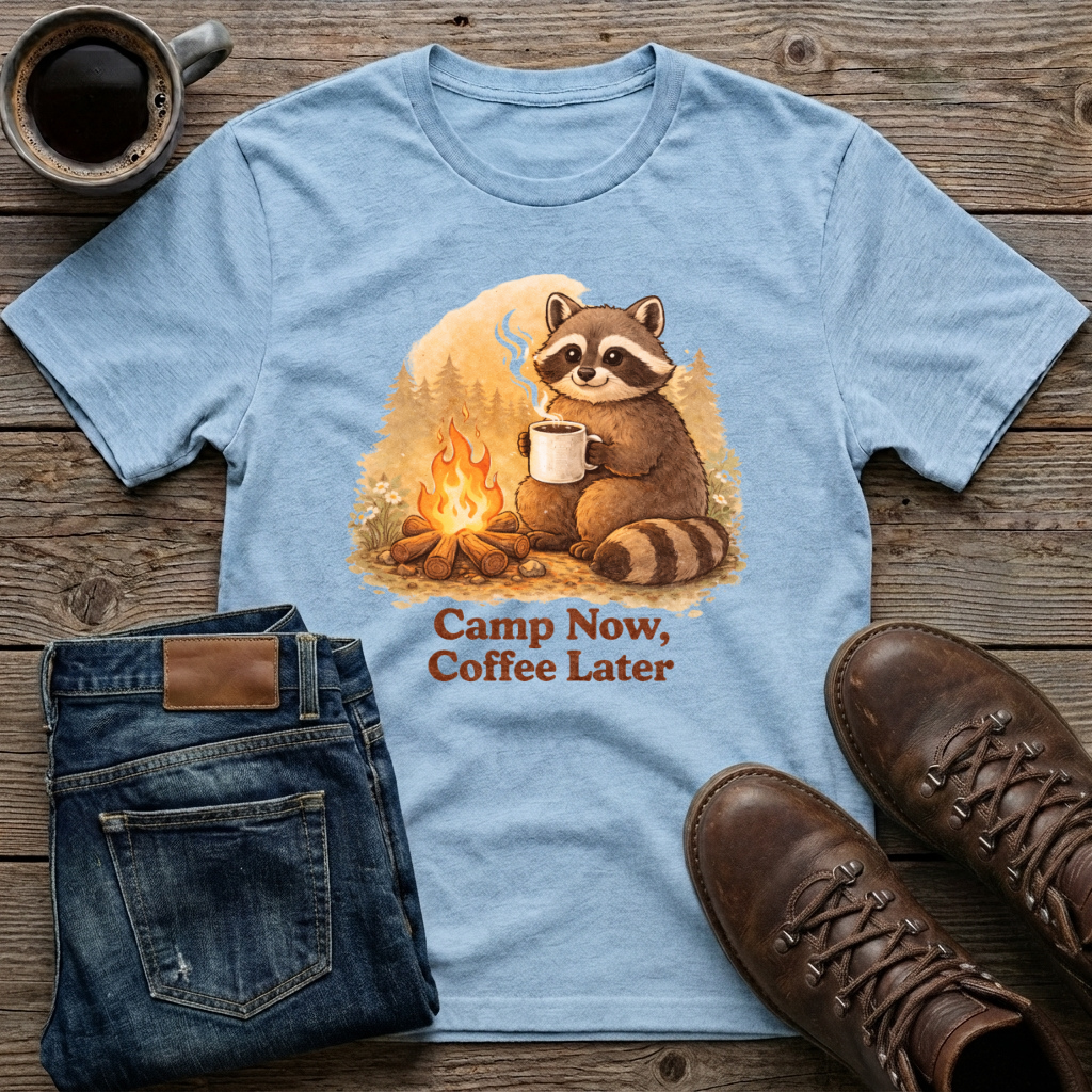 Camp Now Coffee Later T-Shirt