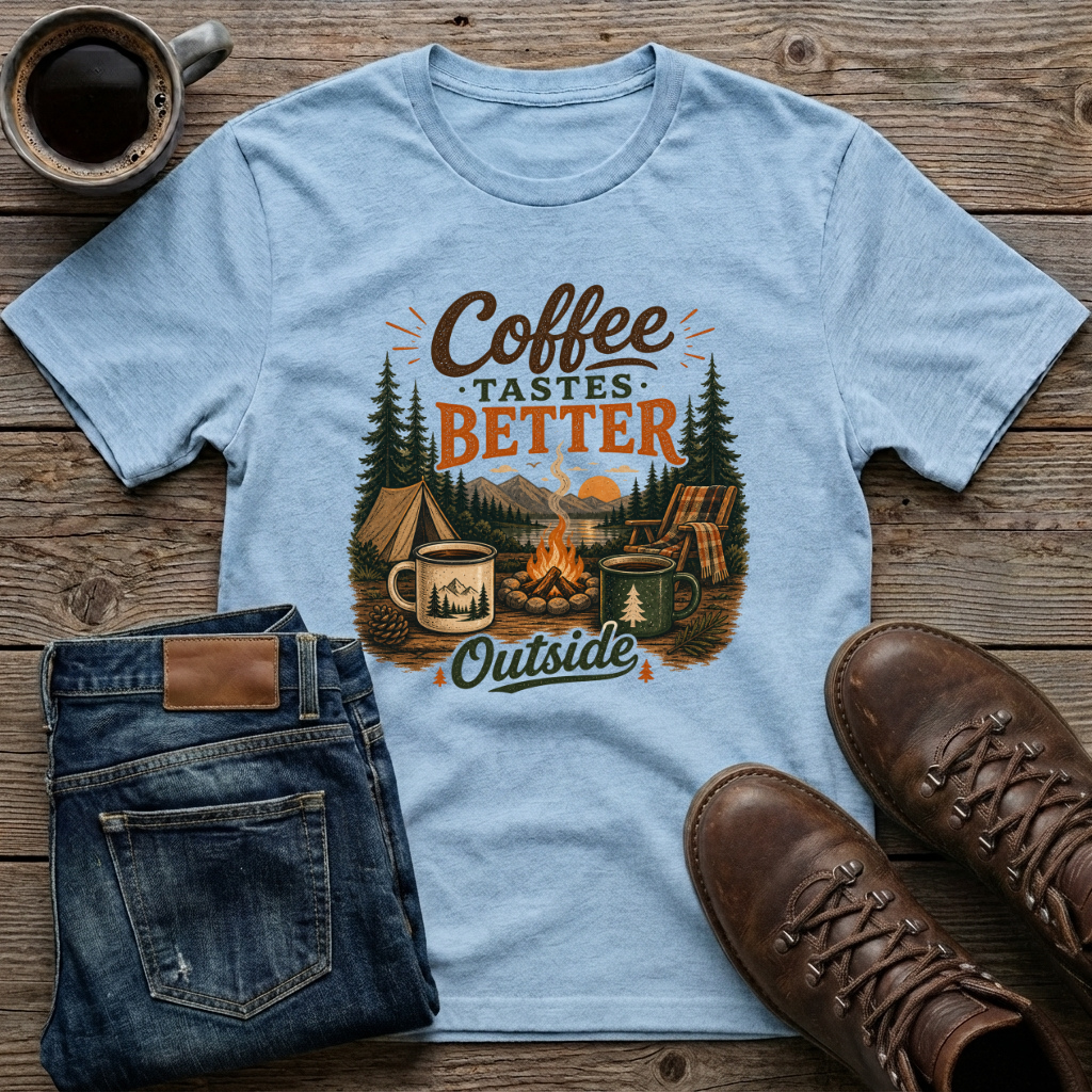 Coffee Tastes Better Outside T-Shirt
