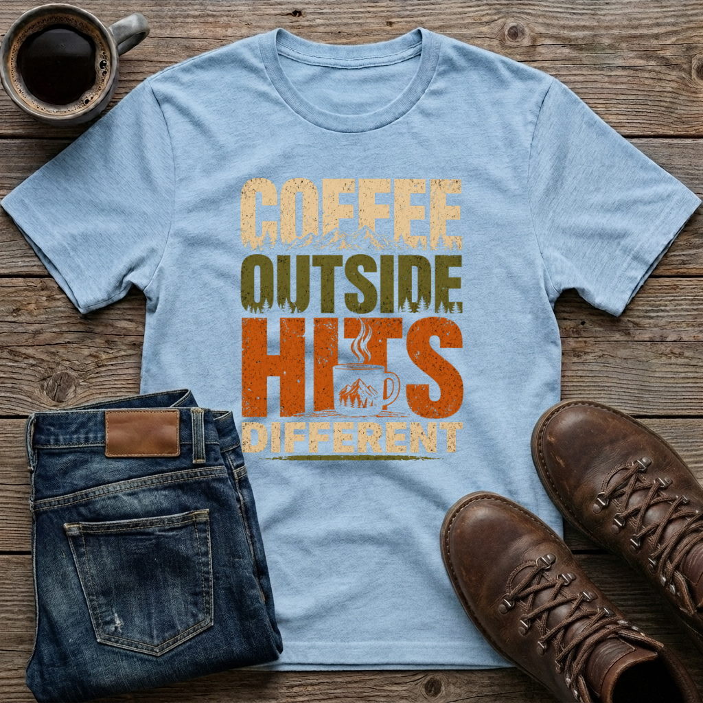 Coffee Outside Hits Different T-Shirt