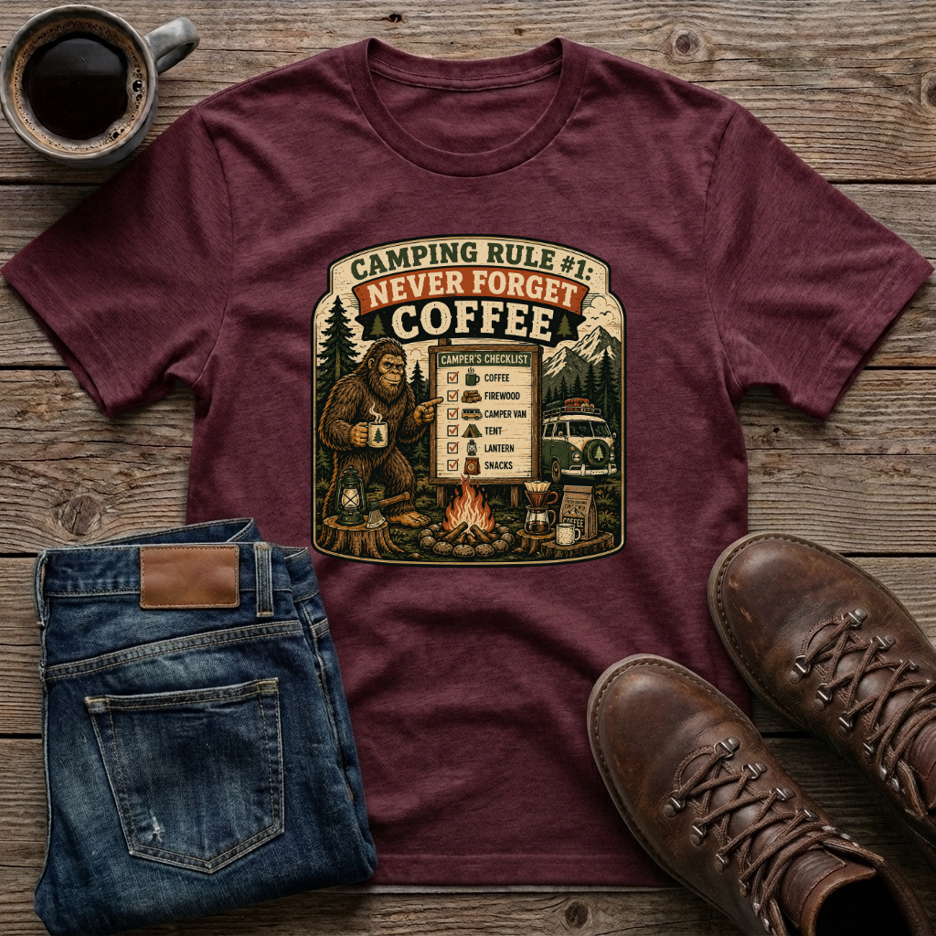 Camping Rule 1 Never Forget Coffee T-Shirt