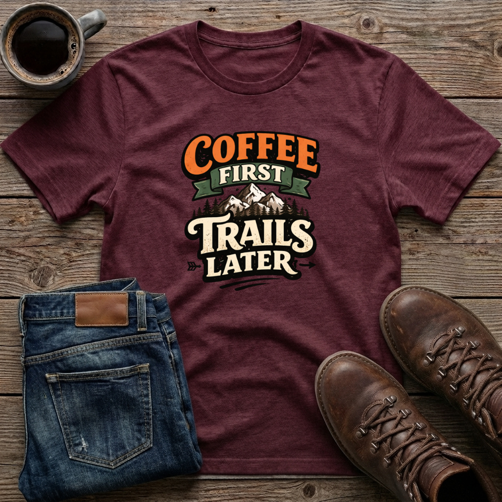 Coffee First Trails Later T-Shirt
