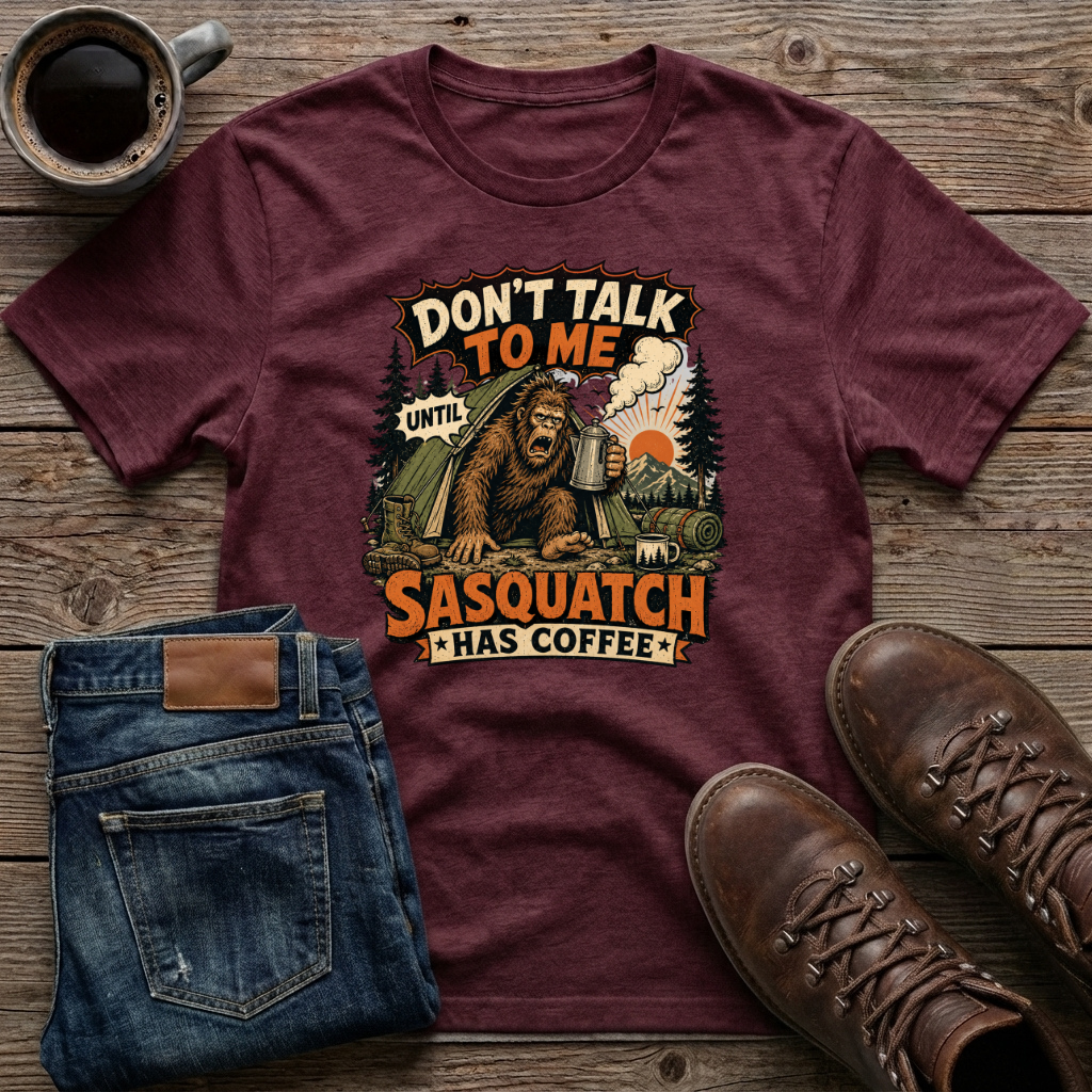 Don't Talk To Me Until Sasquatch Has Coffee T-Shirt