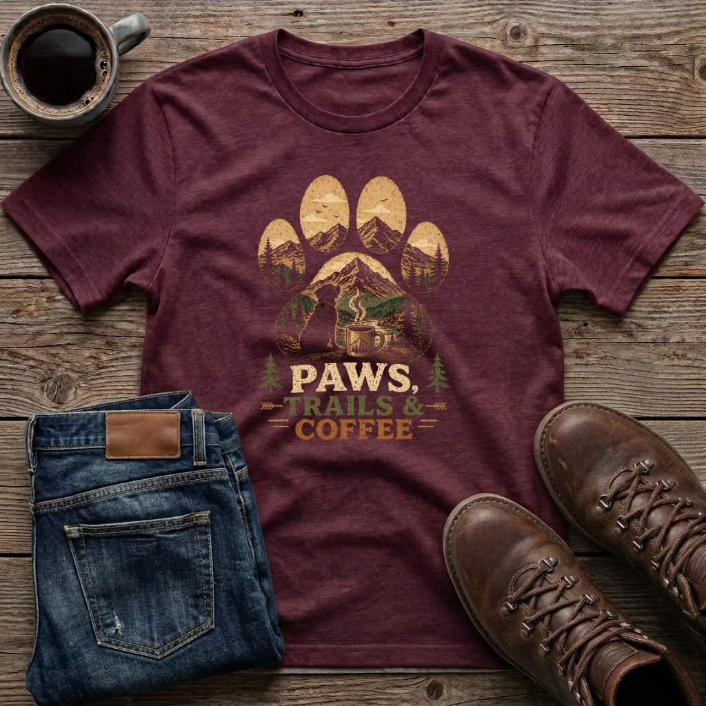 Paws Trails & Coffee T-Shirt