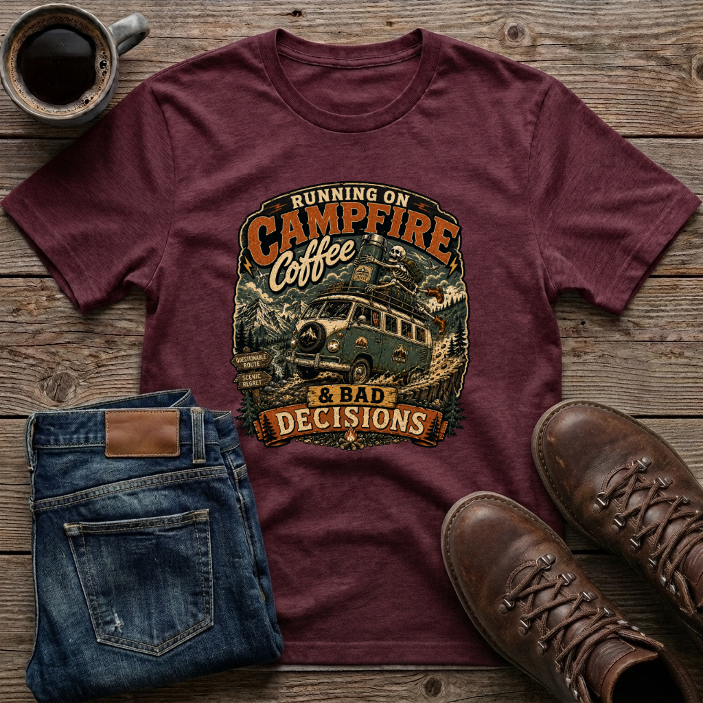 Running On Campfire Coffee & Bad Decisions T-Shirt