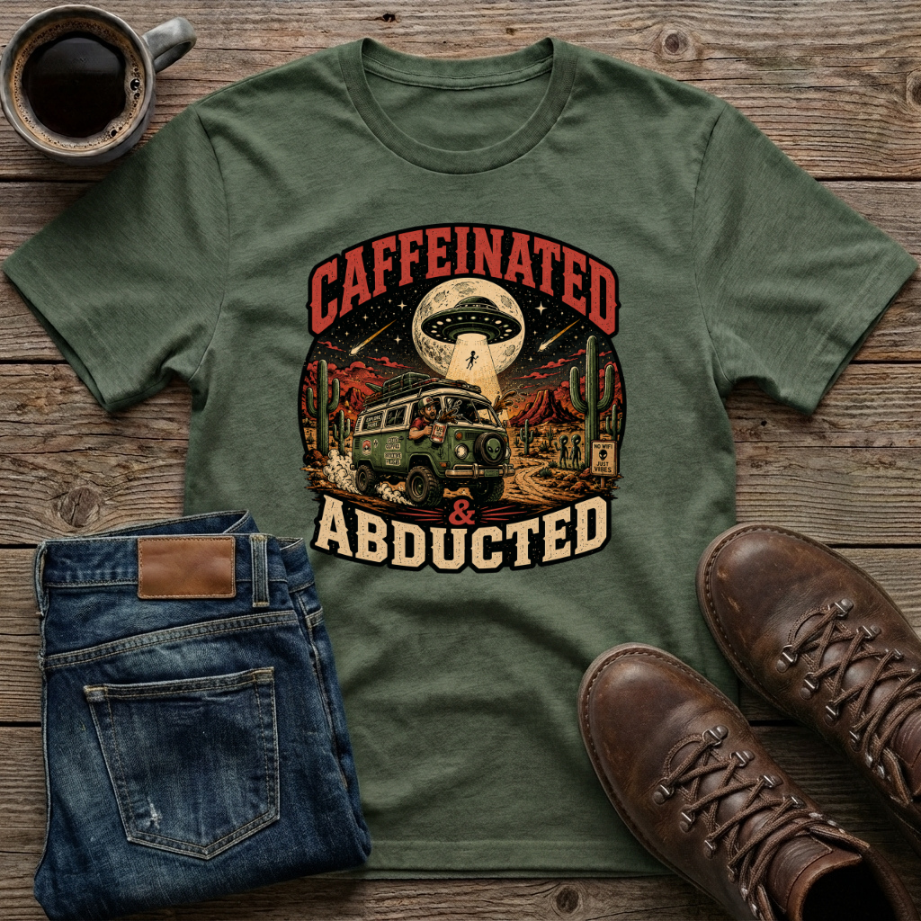 Caffeinated & Abducted T-Shirt