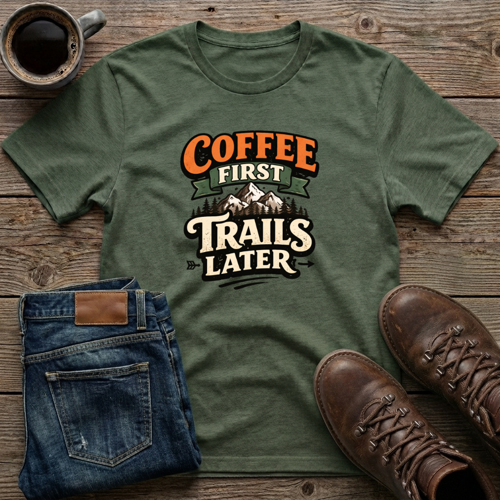 Coffee First Trails Later T-Shirt
