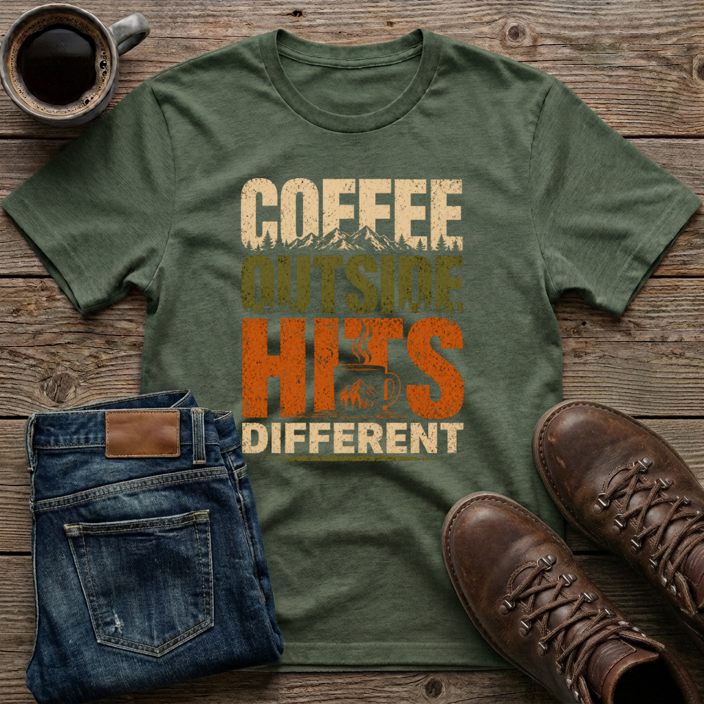 Coffee Outside Hits Different T-Shirt