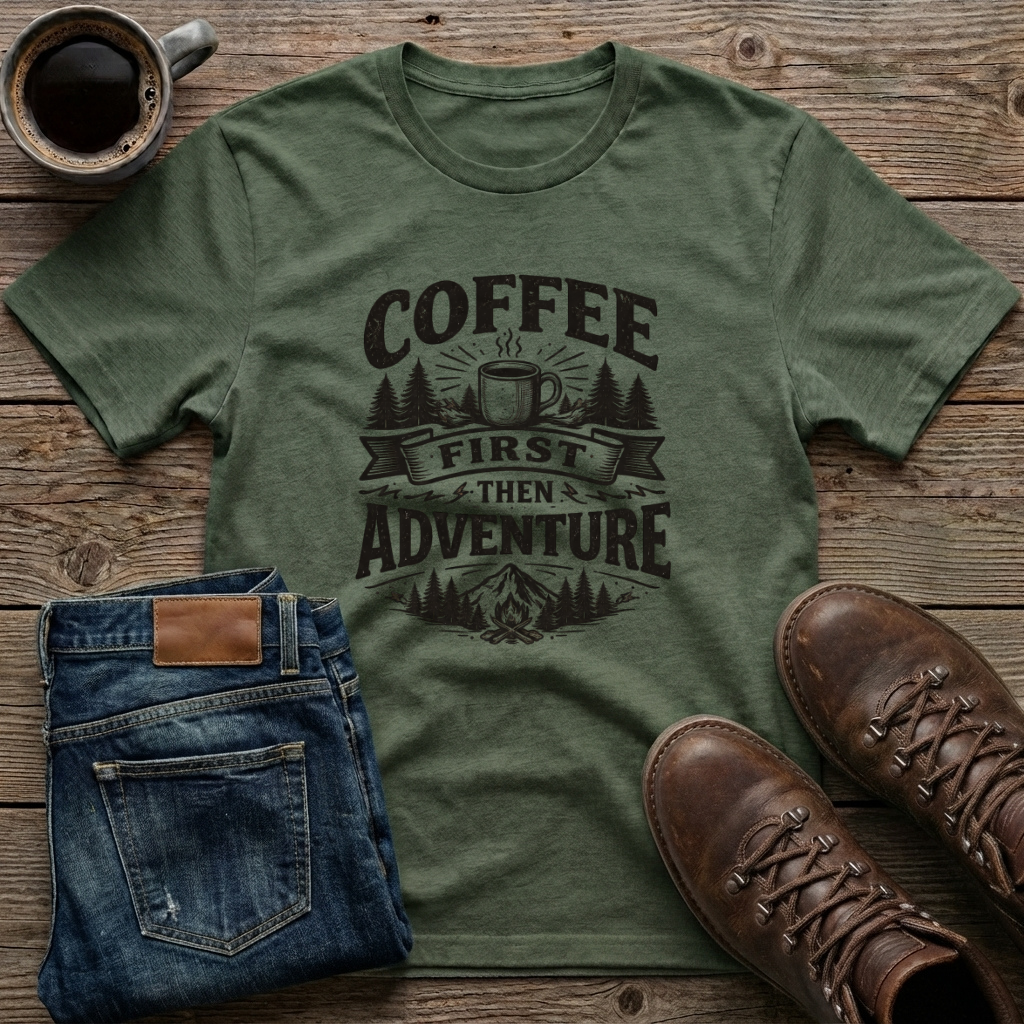 Coffee First Then Adventure T-Shirt