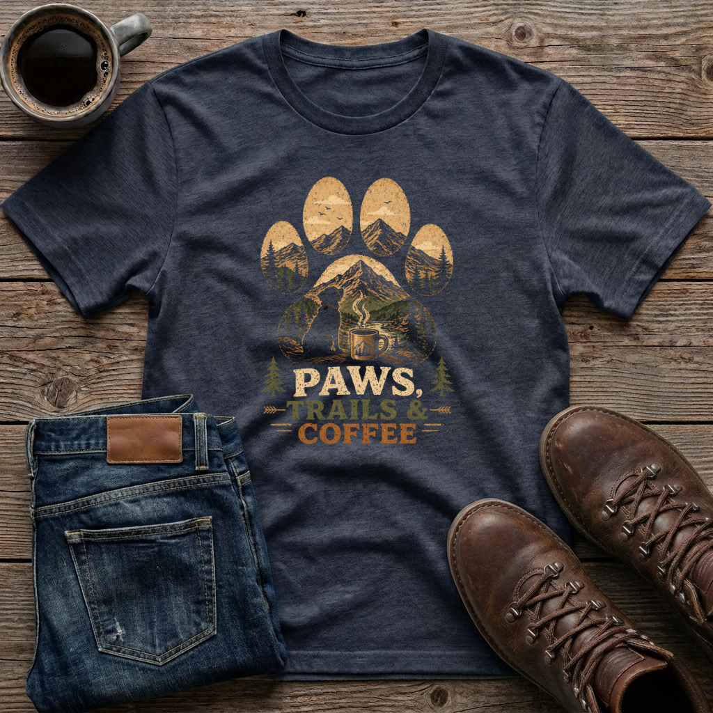 Paws Trails & Coffee T-Shirt