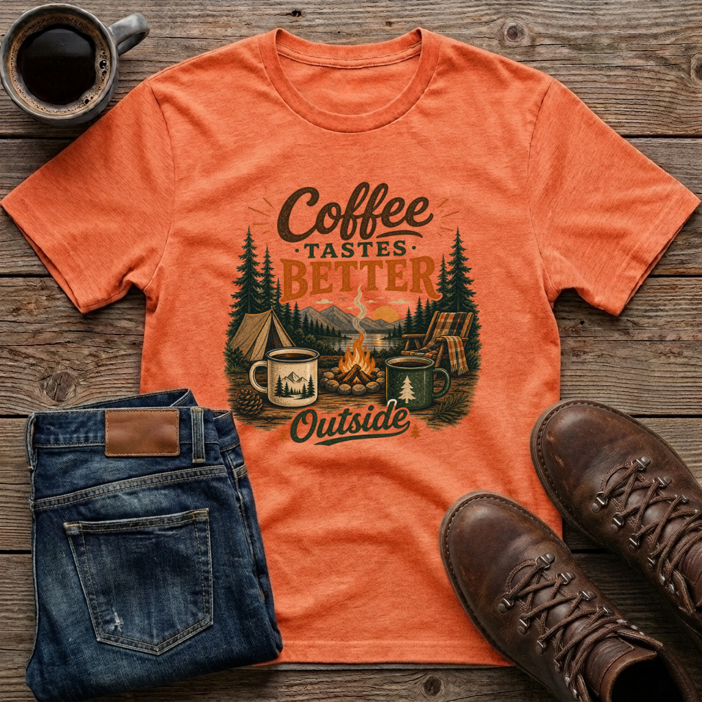 Coffee Tastes Better Outside T-Shirt