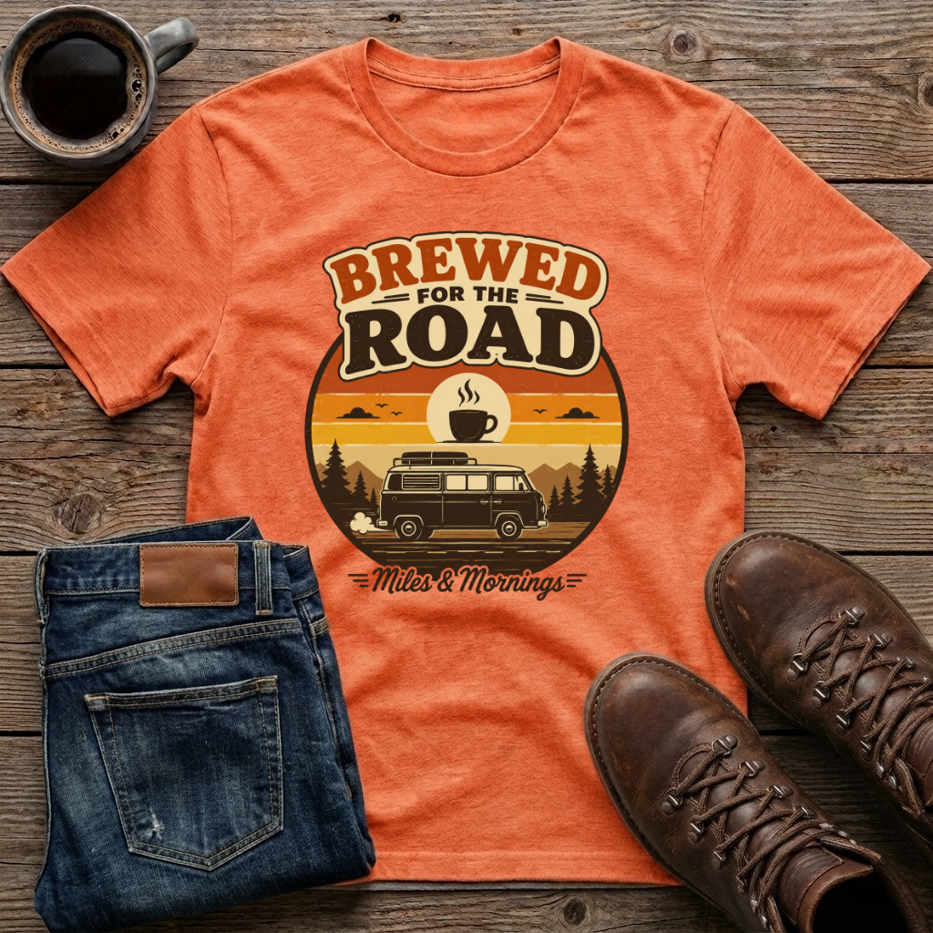 Brewed For The Road Miles & Mornings 2 T-Shirt