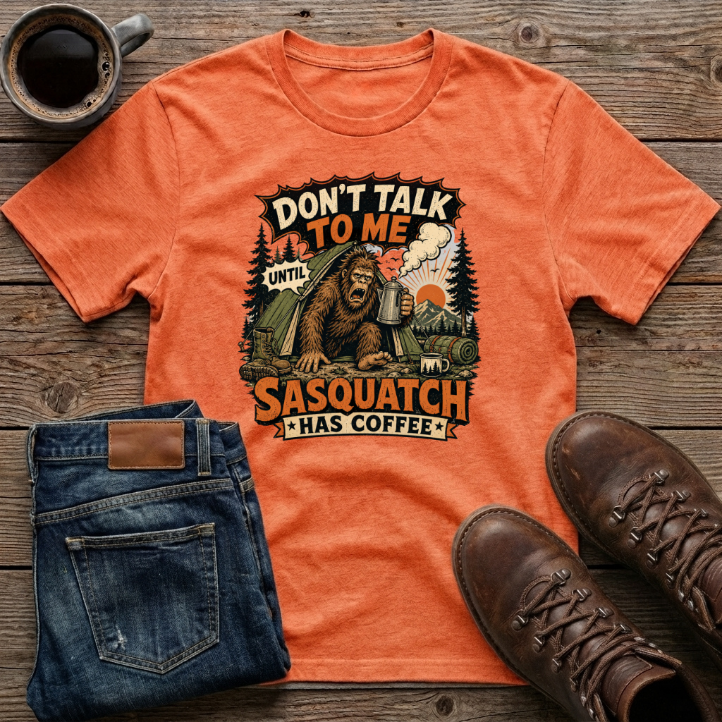 Don't Talk To Me Until Sasquatch Has Coffee T-Shirt