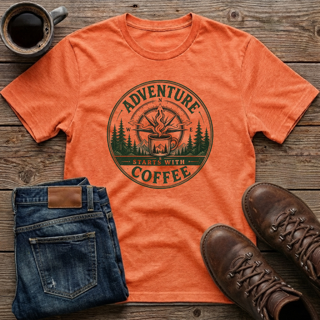 Adventure Starts with Coffee T-Shirt
