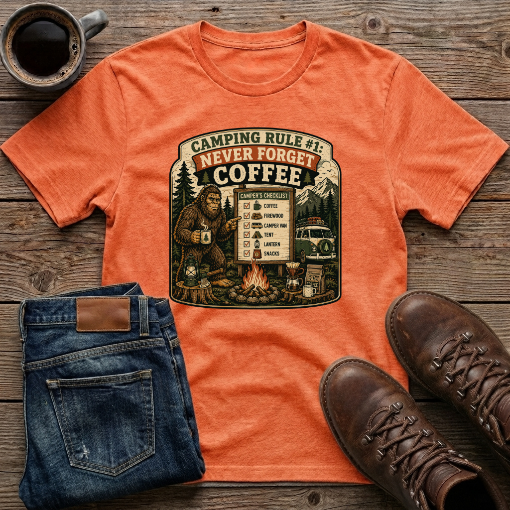 Camping Rule 1 Never Forget Coffee T-Shirt