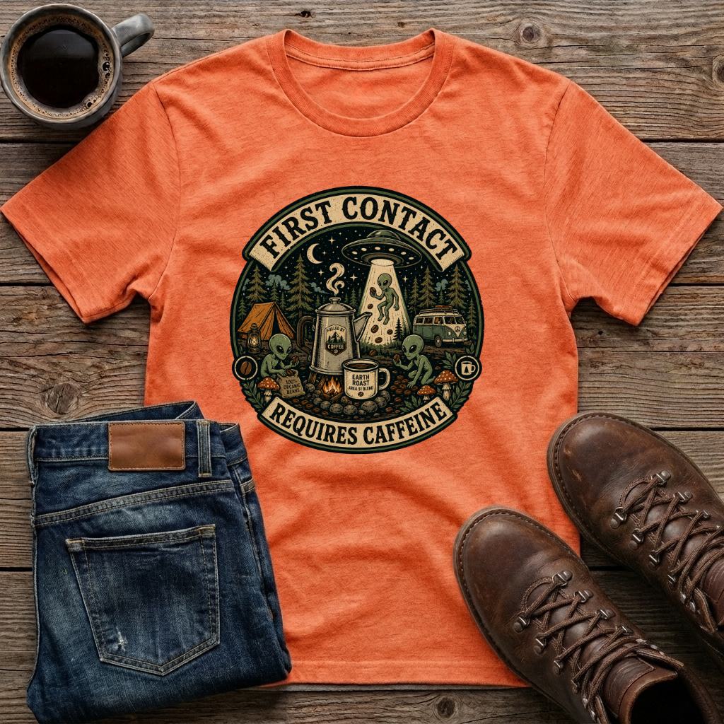 First Contact Requires Caffeine T-Shirt