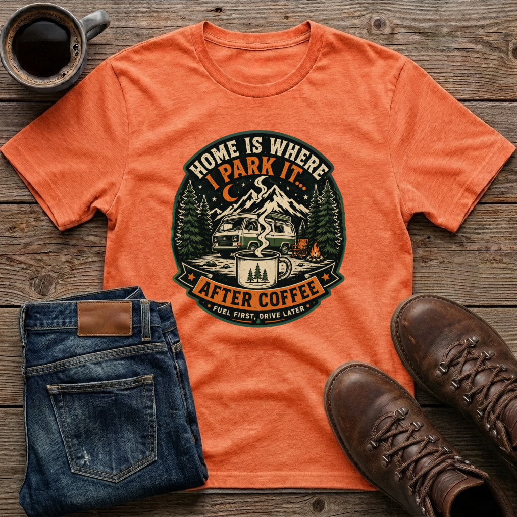 Home Is Where I Park It After Coffee T-Shirt