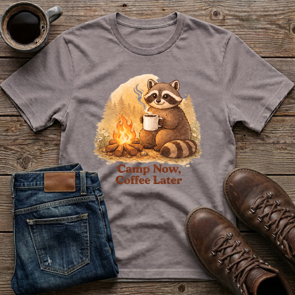 Camp Now Coffee Later T-Shirt