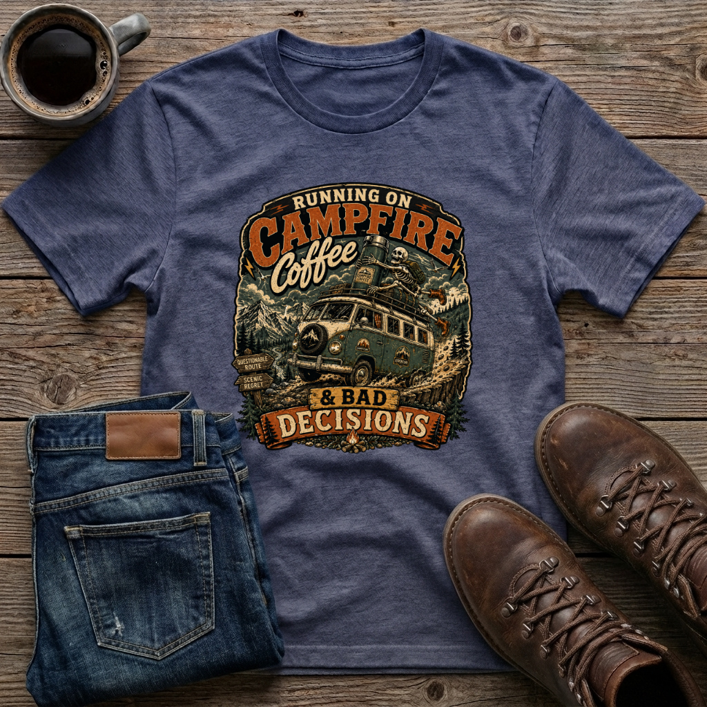 Running On Campfire Coffee & Bad Decisions T-Shirt
