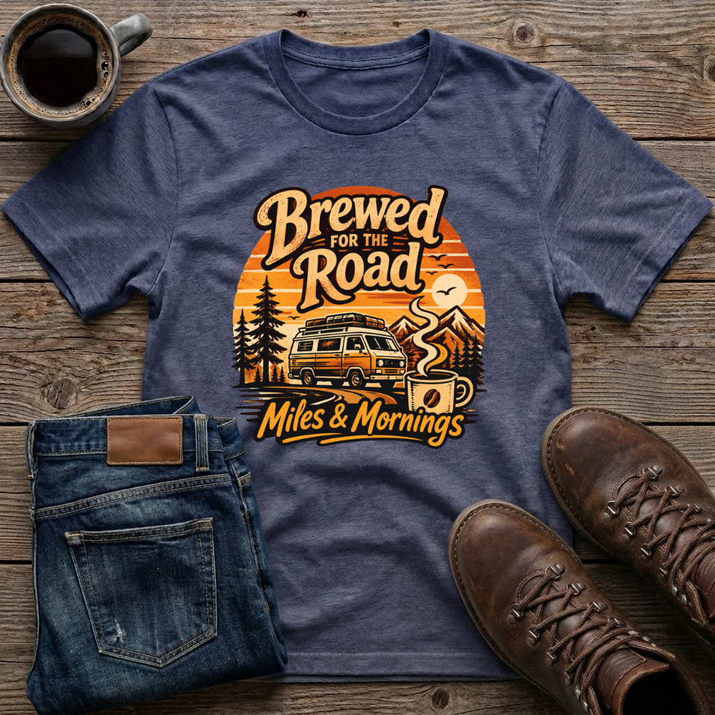 Brewed For The Road Miles & Mornings T-Shirt