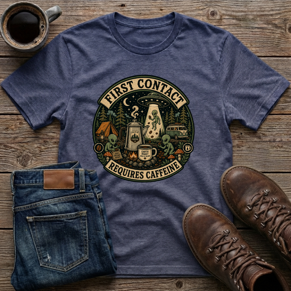 First Contact Requires Caffeine T-Shirt