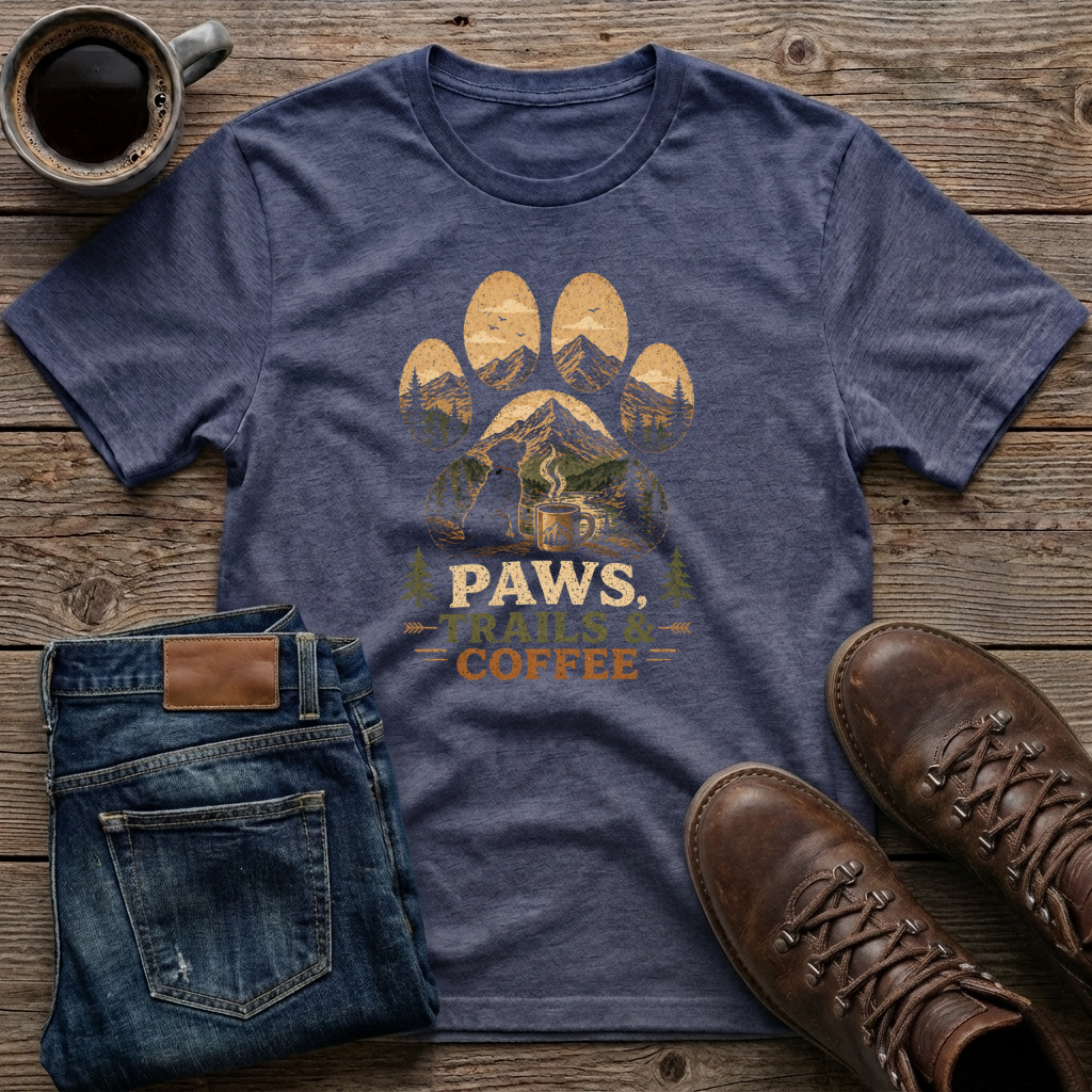 Paws Trails & Coffee T-Shirt