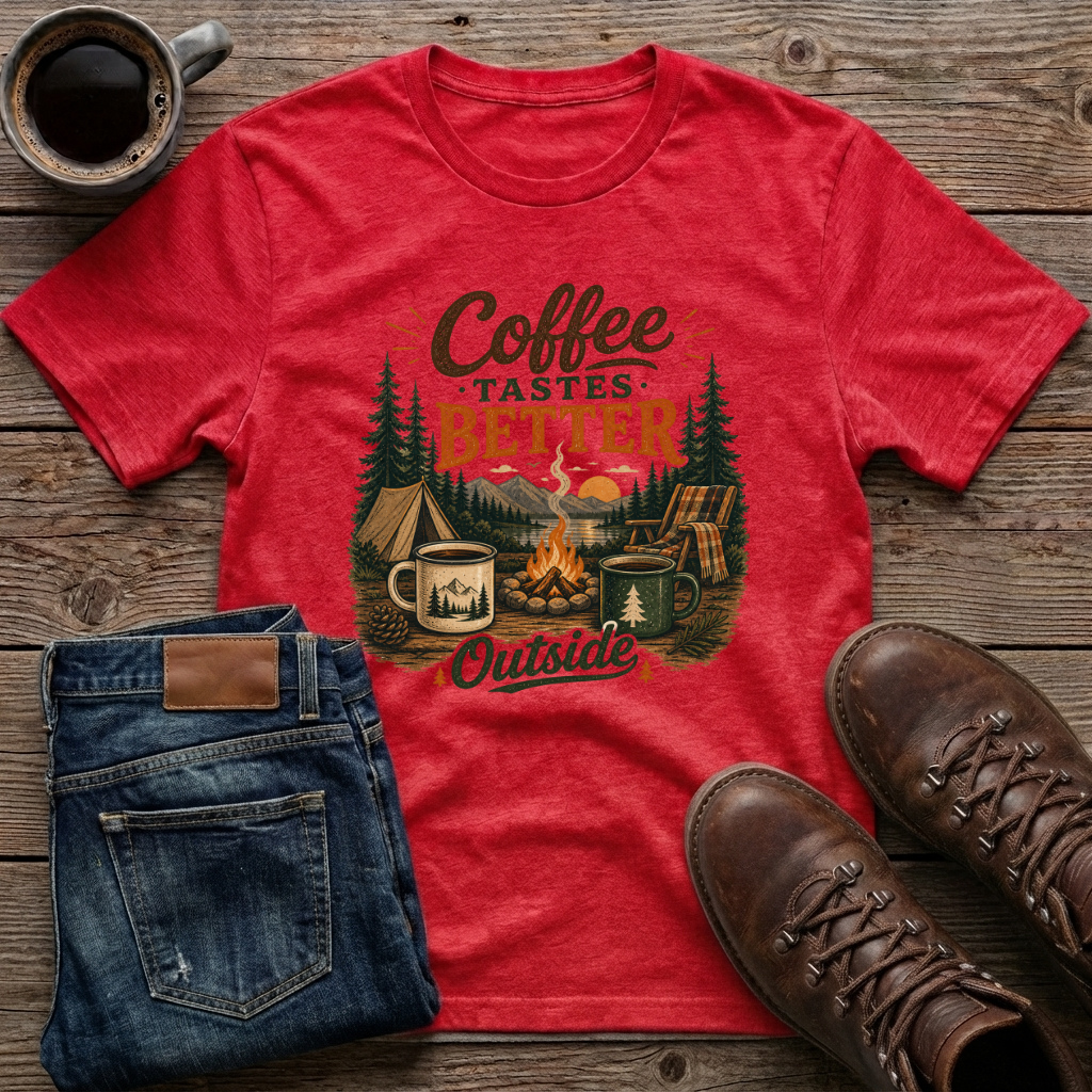 Coffee Tastes Better Outside T-Shirt