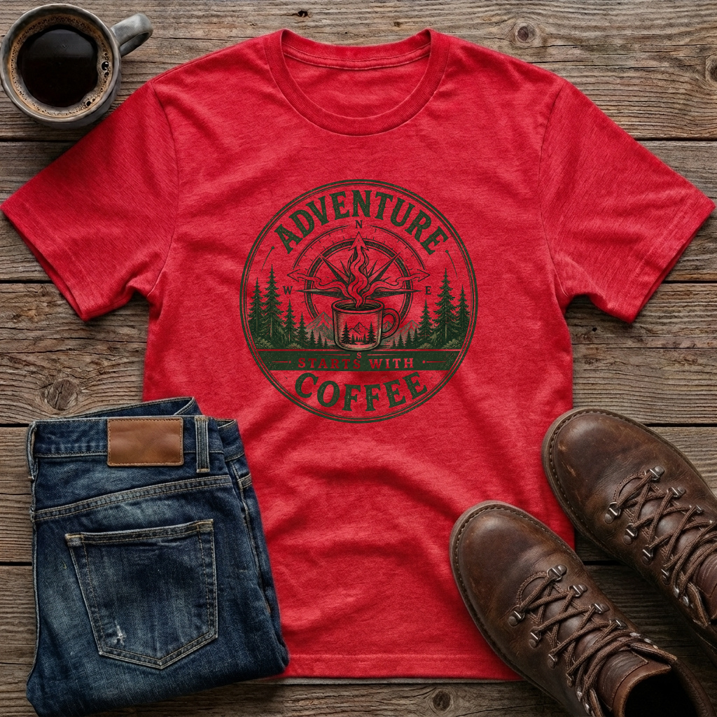 Adventure Starts with Coffee T-Shirt