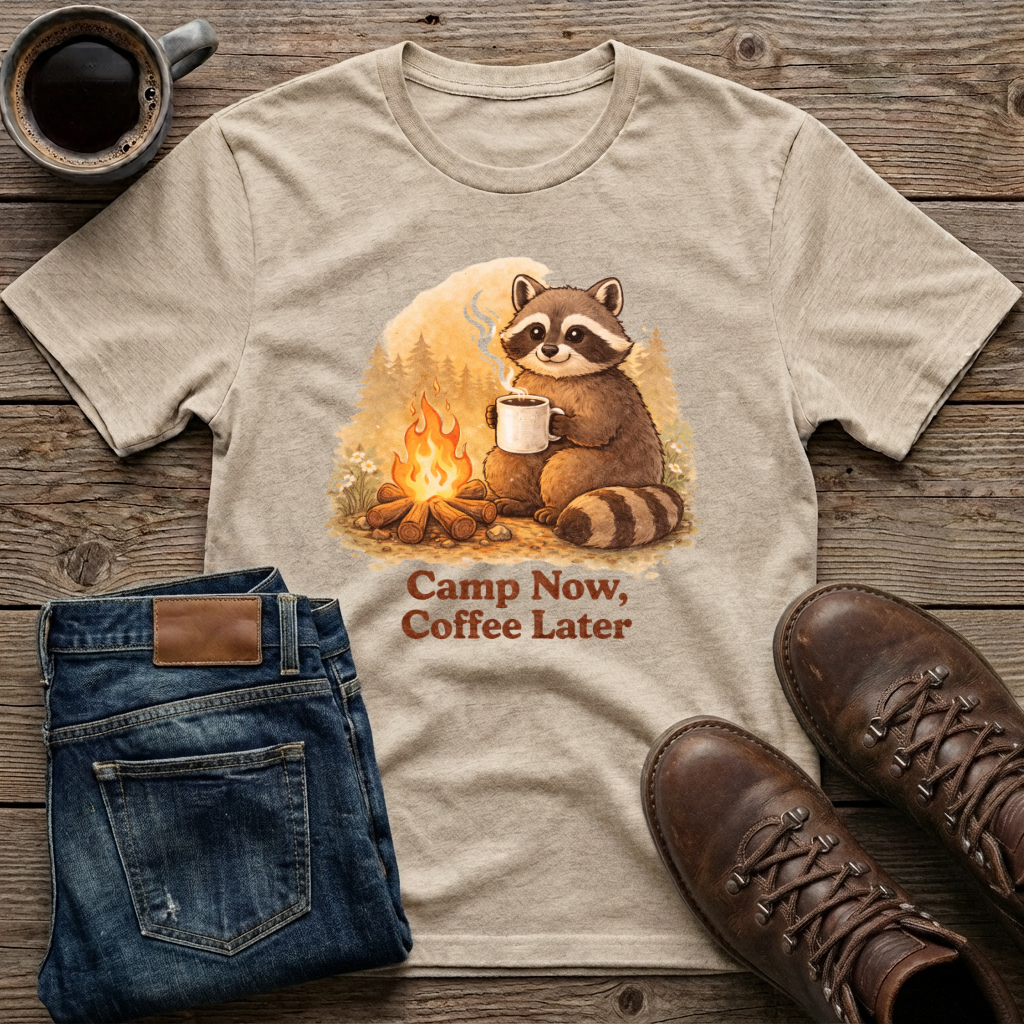 Camp Now Coffee Later T-Shirt
