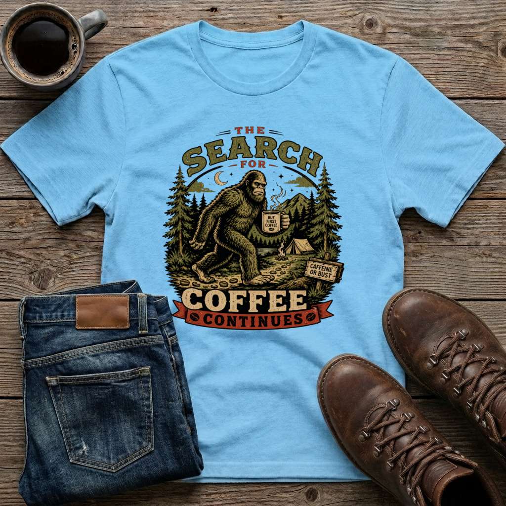 The Search For Coffee Continues T-Shirt