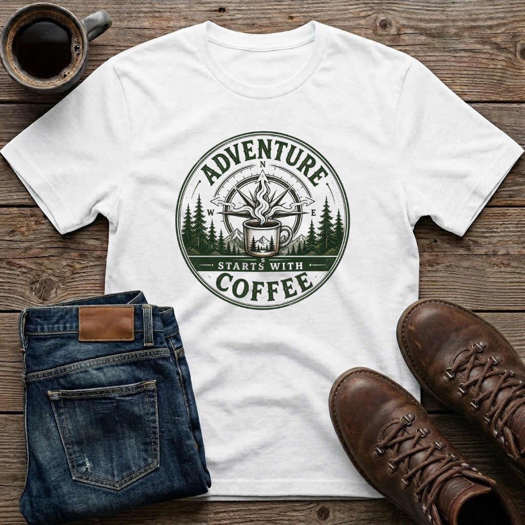 Adventure Starts with Coffee T-Shirt