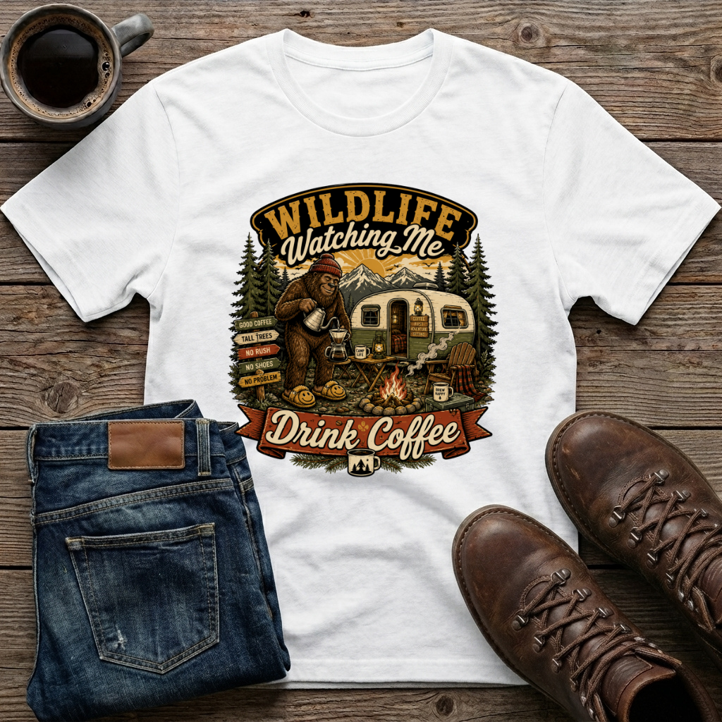 Wildlife Watching Me Drink Coffee T-Shirt