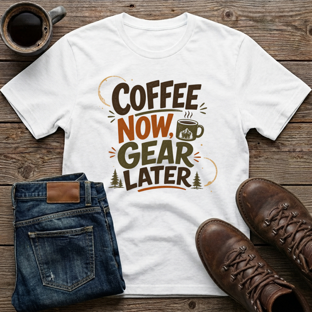 Coffee Now Gear Later T-Shirt