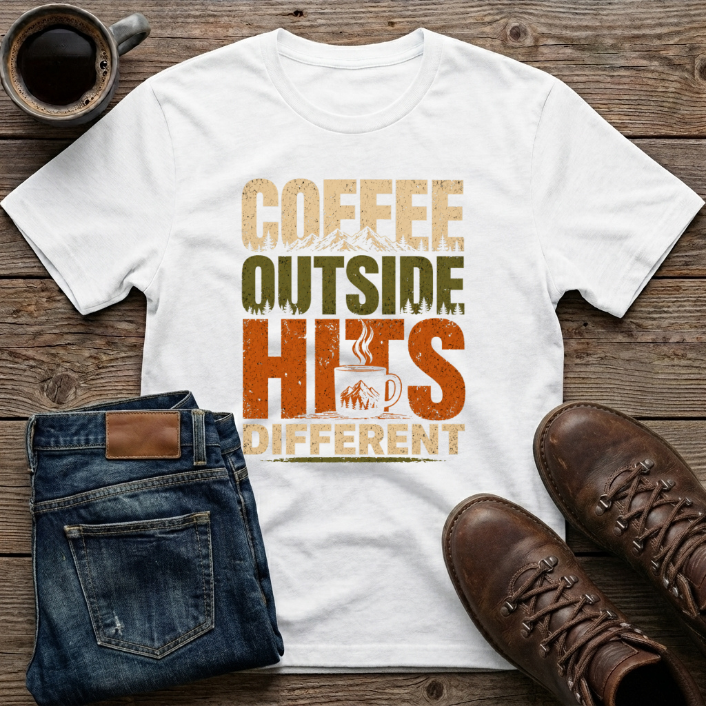 Coffee Outside Hits Different T-Shirt