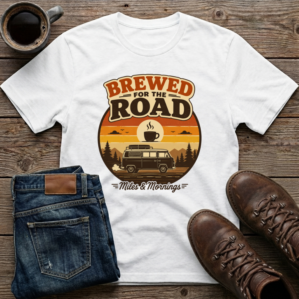 Brewed For The Road Miles & Mornings 2 T-Shirt