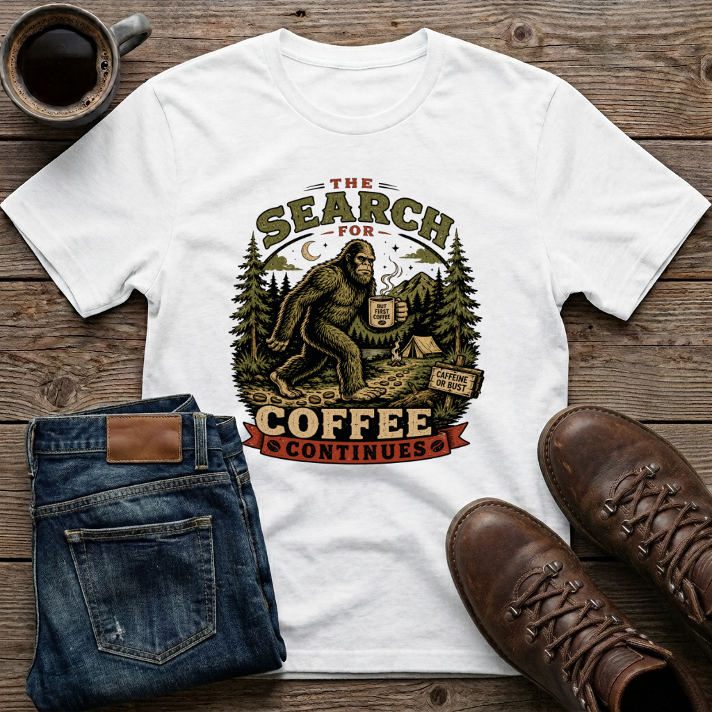 The Search For Coffee Continues T-Shirt