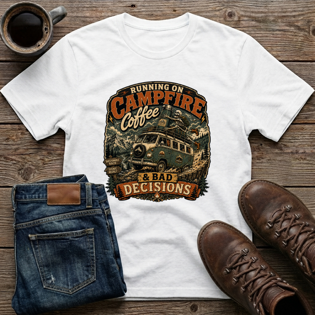 Running On Campfire Coffee & Bad Decisions T-Shirt