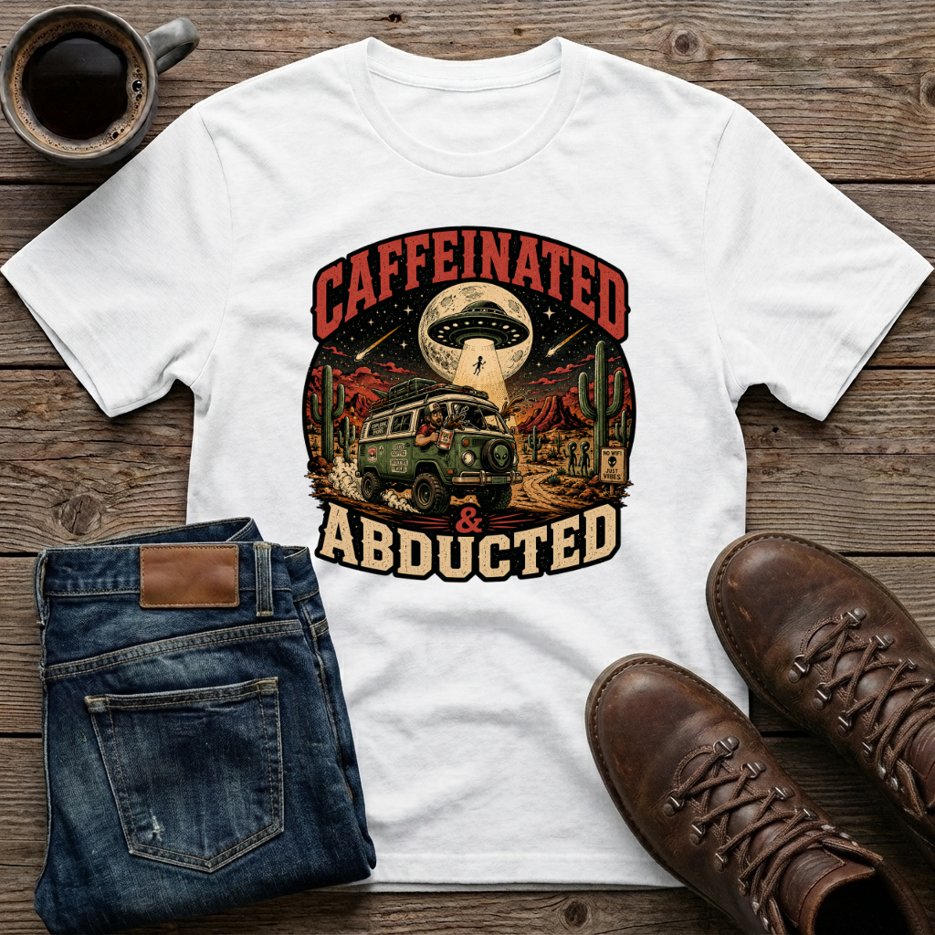 Caffeinated & Abducted T-Shirt
