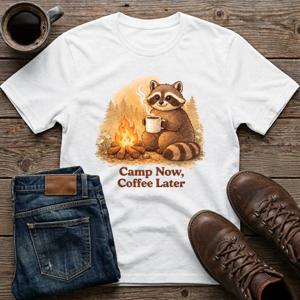 Camp Now Coffee Later T-Shirt